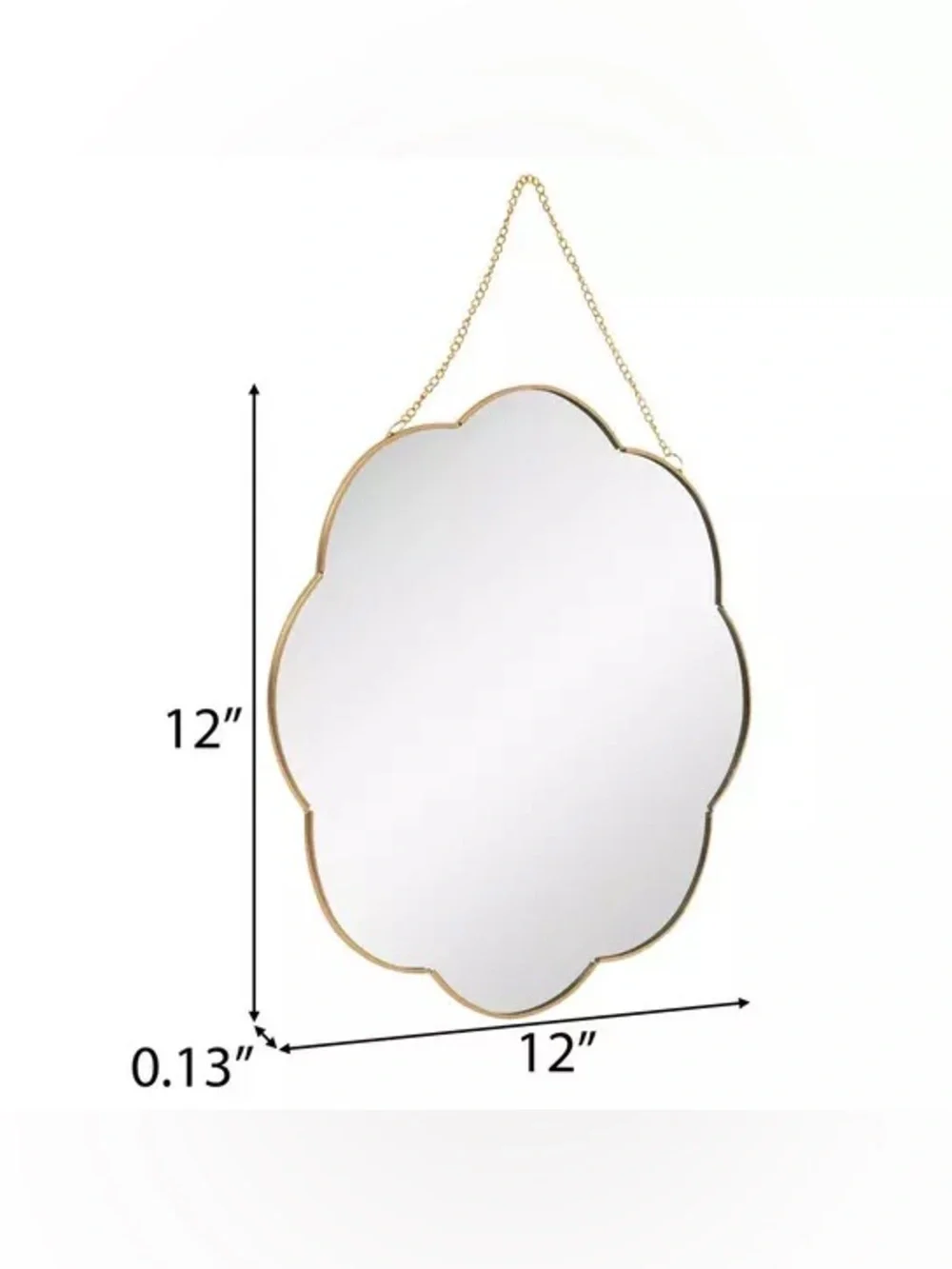 Gold Scalloped Metal Wall Mirror